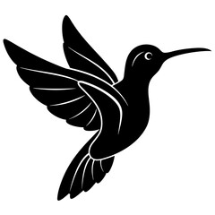Black hummingbird vector silhouette 