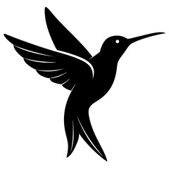 Black hummingbird vector silhouette 