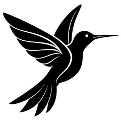 Black hummingbird vector silhouette 