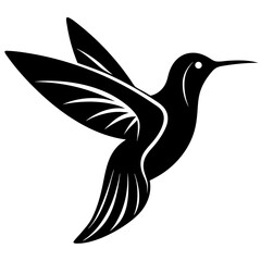 Black hummingbird vector silhouette 