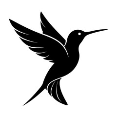 Black hummingbird vector silhouette 