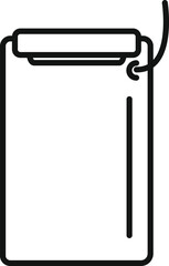 Simple icon of a clipboard with a pen attached, representing the act of taking notes or writing
