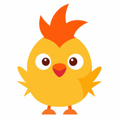 Frizzle Chicken screams kawaii bold lines vector illustration 