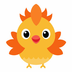 Frizzle Chicken screams kawaii bold lines vector illustration 