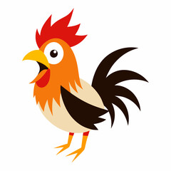 Frizzle Chicken screams kawaii bold lines vector illustration 