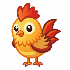 Frizzle Chicken screams kawaii bold lines vector illustration 