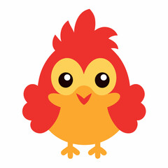 Frizzle Chicken screams kawaii bold lines vector illustration 