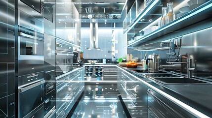 Obraz premium High-tech kitchen with advanced, modern technology 