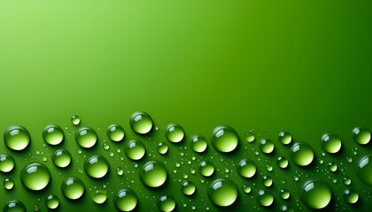 Fresh Green Surface Adorned With Clear Water Droplets in Bright Natural Light