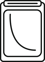 Line icon of a modern smartphone displaying a decreasing chart, suggesting financial loss