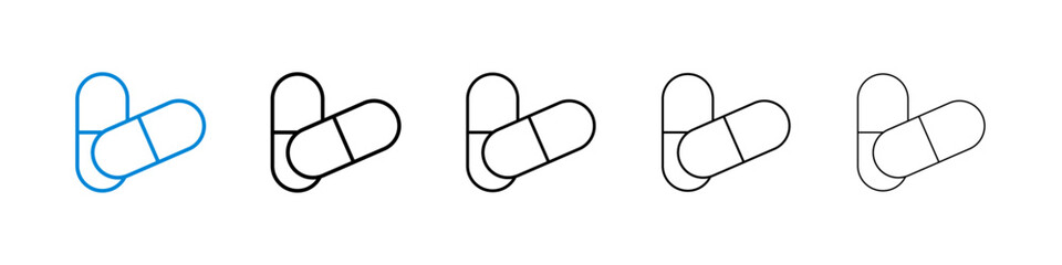 Pills icon in black and blue