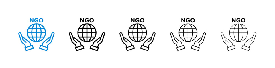 NGO icon in black and blue