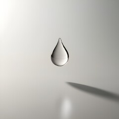 One water drop on a white background. generative ai