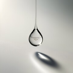 Water droplet on plain white background. generative ai