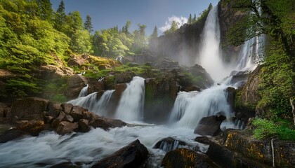 Una serie de cascadas que caen desde una gran altura