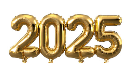New Year 2025 Gold Balloon Number