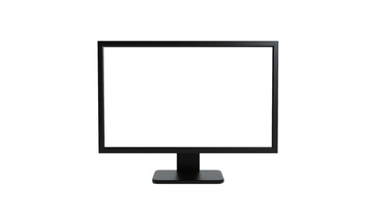 Monitor with blank screen isolated on white