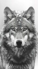 Fototapeta premium Monochrome Portrait of a Majestic Wolf
