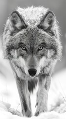 Fototapeta premium Monochrome Portrait of a Majestic Wolf