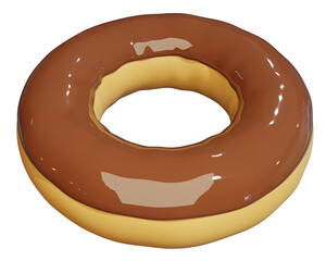 3d rendering of a chocolate donut.