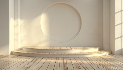 Wooden Stage Podium Background for Classic Presentation Scene Podium background