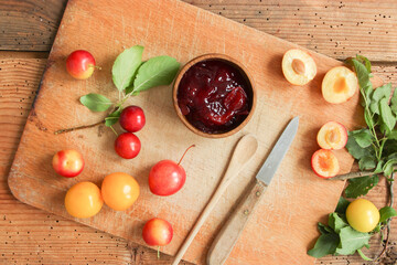 Wildpflaumen Marmelade Wildfrüchte Wild Früchte Mirabellen Wildobst