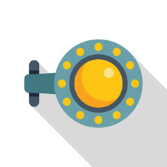 Bathyscaphe with big illuminator exploring the ocean depths icon in flat style on a white background