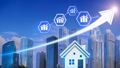 Fototapeta premium rising real estate graph