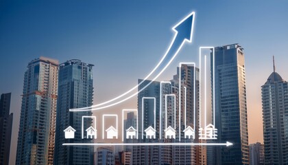 Fototapeta premium rising real estate graph