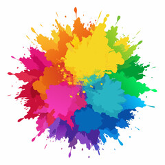 Multicolor powder explosion on White background	