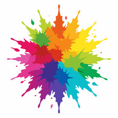 Multicolor powder explosion on White background	