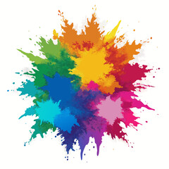 Multicolor powder explosion on White background	