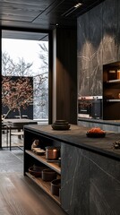 Minimalist Black Kitchen with Modern Decor