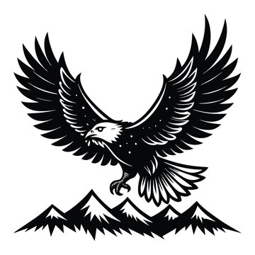 recommend clip art:  An eagle soaring silhouette vector illustration Silhouette of a soaring eagle bird. bald eagle logo isolated on a white background.