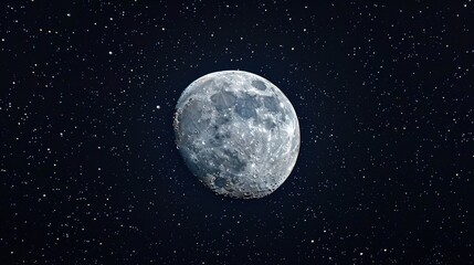 Obraz premium Beautiful Moon in Starry Night Sky