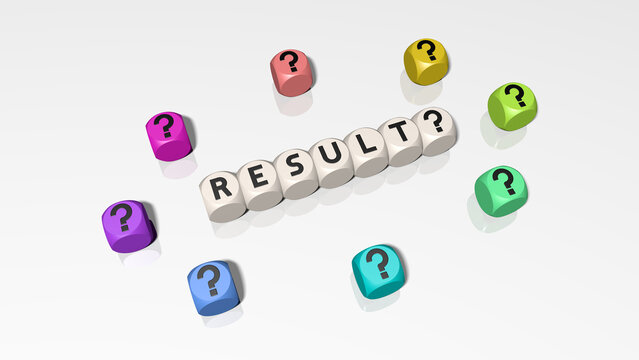 Buchstabenw&uuml;rfel bilden das Wort Result