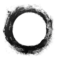 ink painting circle isolated on white background
