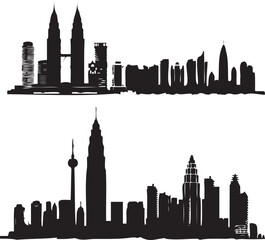 Obraz premium New York City Skyline Building silhouette vector