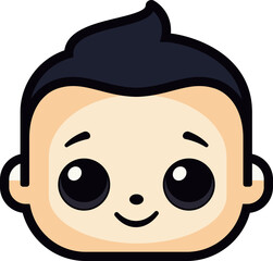 Child head avatar vector design. Cartoon mascot little boy. Baby kid smile icon