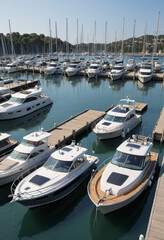  Boats in a marina 
