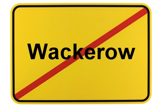 Illustration eines Ortsschildes der Gemeinde Wackerow in Mecklenburg-Vorpommern