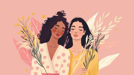 Girl showing apricot fruit to mother sitting on grass in garden