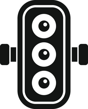 recommend clip art: Simple icon of a traffic light with three lights showing green