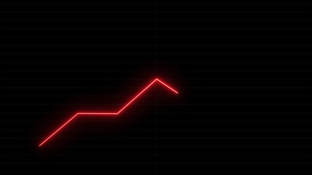Market recovery concept.  Animated business graph chart with upward trend background 4k video.