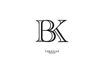 BK, KB, B, K, Abstract Letters Logo Monogram