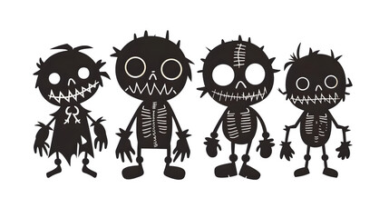 Obraz premium Vector Voodoo Doll, Graphic Illustrative for Halloween, Spooky and Mystical Charm Design Element, png file, isolated on white