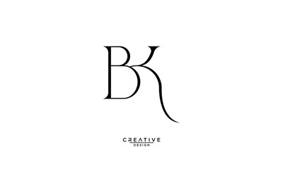 BK, KB, B, K, Abstract Letters Logo Monogram