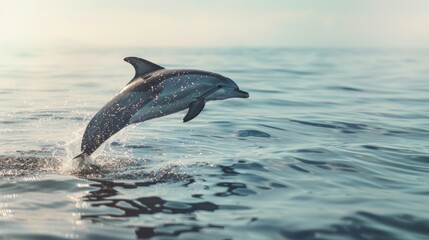 Naklejka premium playful dolphin, jumping out of the water