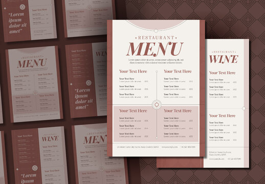 Brown and Beige Elegant Restaurant Menu Template