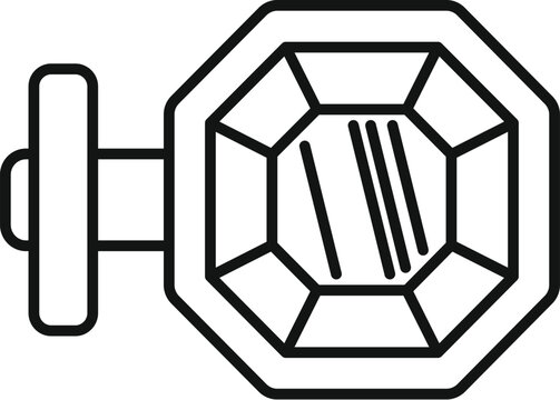 black and white gem cufflink icon clip art preview
